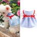 Dream Lifestyle Flying Sleeves Pet Skirt Dress-up Adorable Round Neck Windproof Plaid Design Princess Dress Pet Clothes