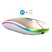 Deyuer 2.4G Wireless Bluetooth-compatible LED Mice USB Ergonomic Gaming Mouse for Laptop Computer Golden Bluetooth Dual-Mode Lighting