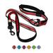 Kurgo 6 in 1 Hands Free Dog Leash |Reflective Running Belt Leash for Dogs |Crossbody & Waist Belt Leash |Carabiner Clip |Padded Handle For Training Hiking |Quantum Leash |6 colors Barn Red