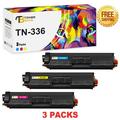 Toner Bank Compatible Toner Cartridge Replacement for Brother TN 336 TN-336C TN-336M TN-336Y High Yield (Cyan Magenta Yellow 3-Pack)