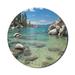 Lake Forest Mouse Pad for Computers Lake Tahoe Beach Fascinating View Water Stones American Scenery Water Sports Round Non-Slip Thick Rubber Modern Gaming Mousepad 8 Round Multicolor Ambesonne