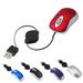 Farfi Universal Telescopic 3 Keys 1600DPI Computer Laptop USB Optical Mini Wired Mouse