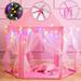 Pink Princess Tent with Lights Kids Teepee for Girl Indoor Outdoor Kids Playhouse Age 2+