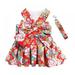 HOTWINTER Dog Floral Dress Harness Vest with Leash Cat Small Medium Girl Pet Floral Harness Leash Set Cute Puppy Outfit Clothes with Bow Mesh Princess Costume for Outdoor Walking