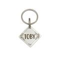 Anavia Stainless Steel Double Sided Diamond Name - Frame Engraved Dog & Cat ID Tag Silver L