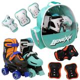 Lenexa Go-Gro Adjustable Skate Combo for Girls and Boys - Kids Roller Skates with Bag Knee Pads Elbow Pads and Wrist Guards