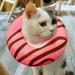 Cute Donut Recovery Collar for Cats and Puppies Soft Adjustable Protective Pet E Collar Neck Cone After Surgery Fit for Kitties Small Dogs