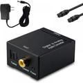 Signal Optical Coaxial Digital to Analog Audio Converter Adapter RCA L/R W/ Fiber Cable