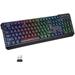 KLIM Chroma Rechargeable Wireless Gaming Keyboard + Slim Durable Ergonomic Quiet Waterproof Silent Keys Backlit - for PC PS4 Xbox One Mac