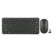 Wireless Keyboard Set Round Keycaps 2.4G Wireless Ergonomic Design Keyboard Mouse Combo For Travel Black