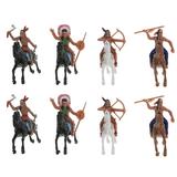 8Pcs Indian Models Horse Riding Toys Plastic Model Figure Toys (Mixed Style)