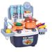 X X htang Play Kitchen Toy Sets Kids Cooking Set Role Play Kitchen Pretend Toy Playset Mini Play Kitchen with Sound & Light Effect Kithcen Accessories for Boys Girls Toddlers Birthday Christmas Gift