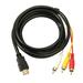 Aibecy 1080P HDTV HD-compatible Male to 3 RCA Audio Video AV Cable Signal Audio Connector