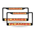 Calgary NHL Flames Black Metal License Plate Frame Set of 2 for your car truck or SUV