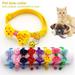 Shulemin Pet Cat Collar Wave Dot Pattern Decorative Soft Texture Pet Dogs Cat Breakaway Bow Collar with Bell for Small Dogs Purple