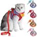 Cat Harness Reflective Vest Pet Harnesses Outdoor Walking Small Cats Dogs Floral Print Harness Collar Pet Accessories(red and pink L)