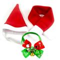 ELENXS Santa Hat Bell Scarf Set Pet Christmas Costumes Festive Funny Puppy Clothes Adorable Kitten Accessory Styling Dogs Decorations L