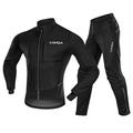 Lixada Lixada Men Cycling Clothing Set Waterproof Windproof Thermal Fleece Long Sleeve Bicycle Jacket Jersey with Pants