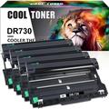 Cool Toner Compatible Drum Unit Replacement for Brother DR-730 use in DCP-L2550DW MFC-L2710DW HL-L2390DW MFC-L2750DW HL-L2370DWXL HL-L2370DW MFC-L2750DWXL(Black 4-Pack)