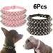 Cool Pet Collars 6 Pcs Soft Faux Leather Spiked Dog Collar with Rivets and Studs Puppy Collars Adjustable for Small Medium Large Dogs for Pet Big Family and for Pet Hospital Gift