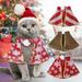 Happy Date 2Pcs/Set Cat Christmas Costumes Small Dog Cat Pet Santa Hat with Cloak Christmas Xmas New Year Pet Clothing Outfit Set for Puppy Kitten