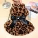 Warm Pet Dog Dress Bowknot Leopard Dogs Skirt Fleece Soft Small Puppy Dresses Pet Dog Cats Clothes Chihuahua Pug Apparel Brown M