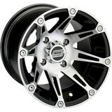Moose Racing 387X Wheel Machined Silver w/Black 14x7 (387MO147156BW4)