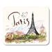 KDAGR Watercolor Vintage Eiffel Tower Paris France French City Pattern Mousepad Mouse Pad Mouse Mat 9x10 inch