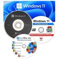 Microsoft Windows 11 Professional OEM 64 Bit DVD Software & Windows Drivers Pack DVD & Open Office 3PK