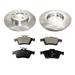 Rear Semi Metallic Brake Pads and Rotor Kit - Compatible with 2003 - 2011 Saab 9-3 Sedan with Solid Rear Rotors 2004 2005 2006 2007 2008 2009 2010