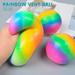 Willstar Rainbow Vent Ball Stress Ball Squeezer Grip Wrist Ball Fitness Decompression Toy Silica Gel Hands Finger Massage Egg Shaped Colorful Ball Kids Adult Gift