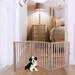 Coziwow 3 Panel Dog Gate Cat Free Standing Pet Fence Doorway Folding Solid Wood Playpen 17.5 H