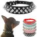 1 Pcs Adjustable Spiked Microfiber Leather Pet Dog Collars for Small Medium Large Pets Like Cats Dogs Pitbulls Bulldogs Pugs for Pet Big Family and for Pet Hospital Gift White