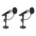 2) Rockville Microphones+Desktop Stands+Pop Filters 4 Recording Studio Podcast