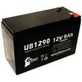 Compatible HP (Hewlett Packard) POWERWISE L900 Battery - Replacement UB1290 Universal Sealed Lead Acid Battery (12V 9Ah 9000mAh F1 Terminal AGM SLA) - Includes TWO F1 to F2 Terminal Adapters