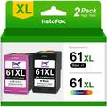 Halofox 61XL Ink HP 61 Ink 61XL 61 Ink Cartridge Replacement for HP 61XL 61 XL Ink Cartridge for Envy 4500 5530 Deskjet 1000 1010 1510 2540 3050 Officejet 2620 4630 (2-Pack 1 Black 1 Tri-color)