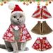 SPRING PARK 2Pcs/Set Christmas Dog Costume Cape Cap Stripes Print Pet Clothes Funny Puppy Cosplay Cat Clothing for Small Dog Cats Outfits