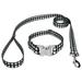 Country Brook PetzÂ® Premium Black & White Buffalo Plaid Dog Collar and Leash Extra Large