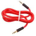 3.5mm Aux Cable Adapter Car Stereo Aux-in Audio Cord Speaker Jack Wire Red M8P for Samsung Galaxy Note Edge Amp Prime 5 4 3 Mega J2 J1 Grand Prime Express Prime Core Prime 2 3 Avant Alpha A5