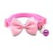 HEVIRGO Pet Bow Collar Solid Color Holiday Dress Up Adorable Pet Cats Bow-knot Collar with Bell for Christmas Pink Polypropylene