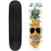 Happy Holidays greeting with cool pineapple in christmas lights Good Outdoor Skateboard Longboards 31 x8 Pro Complete Skate Board Cruiser