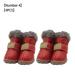 TureClos 4pcs Pet Dog Shoes Warm Fuzzy Fleece Waterproof Snow Boots PU Leather Winter Pet Footwear