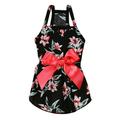 Dog Dresses Pet Princess Skirts with Ribbon Bowknot Cute Puppy Sundress Spring Summer Shirts Vest for Small Dogs Cats Black Sling M