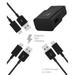 Motorola RAZR MAXX Charger Micro USB 2.0 Cable Kit by Ixir - (Wall Charger + 3 Cables) True Digital Adaptive Fast Charging uses dual voltages for up to 50% faster charging!