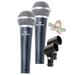 Dynamic Vocal Microphones with Clips (2 Pack) Fat Toad Cardioid Handheld Unidirectional Mic Singing Wired Microphone for Music Instrument Stage Performances & Home Studio Recording or DJ Karaoke