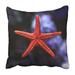 USART Red Starfish Read Star Tropical Fish in Aquarium White Underwater Coral Ocean Pillowcase Cushion Cover 18x18 inch