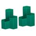 Uxcell Pencil Holder Plastic 3 Slots Hexagon Desk Organizer Green 2 Pack