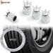 Spencer 4 Pack Rhinestone Crown Valve Stem Caps Handmade Crystal Universal Tire Valve Dust Caps Bling Car Accessories with 1PC Ring Emblem Sticker for Auto Ornamen Silver