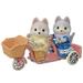 Calico Critters Husky Brother & Sister s Tandem Cycling Set Dollhouse Playset with Figures and Accessories