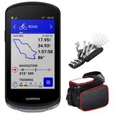 Garmin 010-02503-10 Edge 1040 Bike GPS Bundle with Speed/Cadence Sensor and HRM-Dual Monitor Bundle with Deco Gear 16-in-1 Bike Repair Tool Kit and Deco Essentials Bike Frame Cell Phone Mount